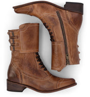 A handcrafted pair of Faye boots by Oak Tree Farms, with zippers on the side, perfect for those looking for a stylish riding boot.