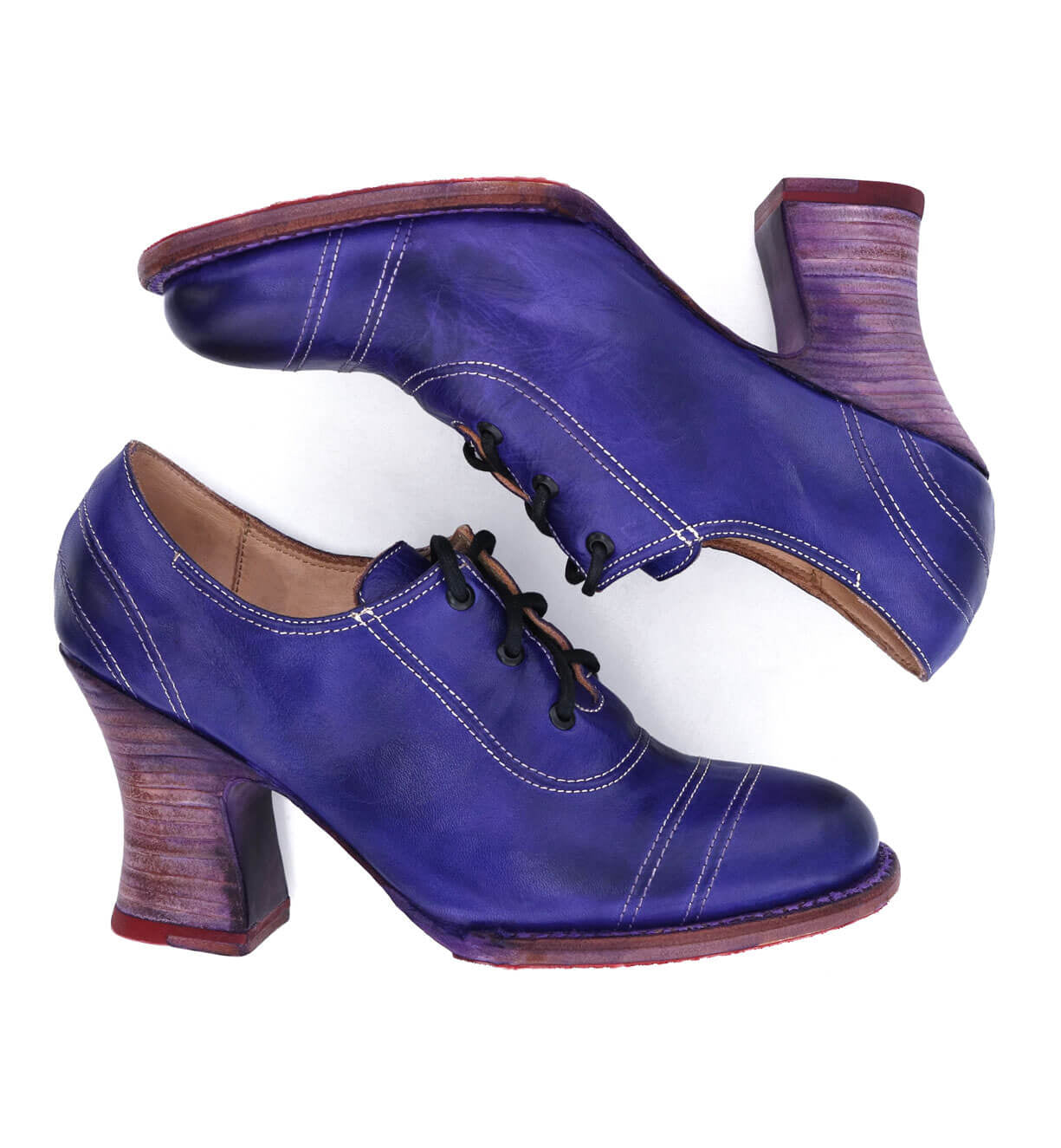 A pair of enchanting Nanny shoes with Oak Tree Farms wooden heels.