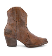 A women's Oak Tree Farms Baila cowboy boot with a wooden heel.