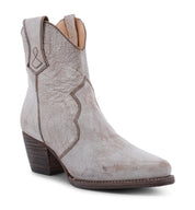 A women's Baila grey cowboy boot with a wooden heel by Oak Tree Farms.