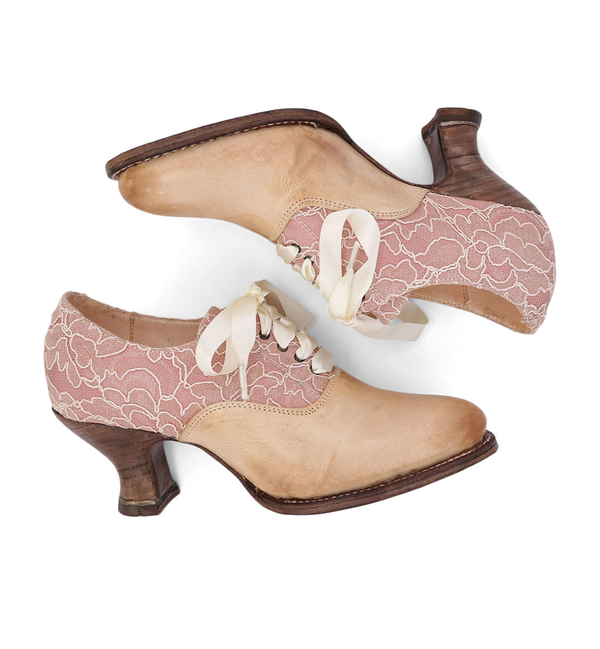 A pair of Janet women's shoes by Oak Tree Farms with lace and a neutral look.