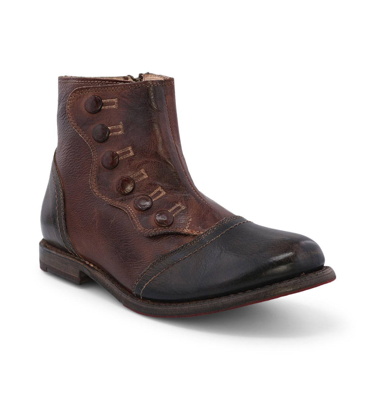 A brown leather boot with YKK zipper named Josephine by Oak Tree Farms.