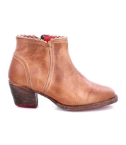 A Mini Oak Tree Farms women's comfort ankle boot in tan leather.