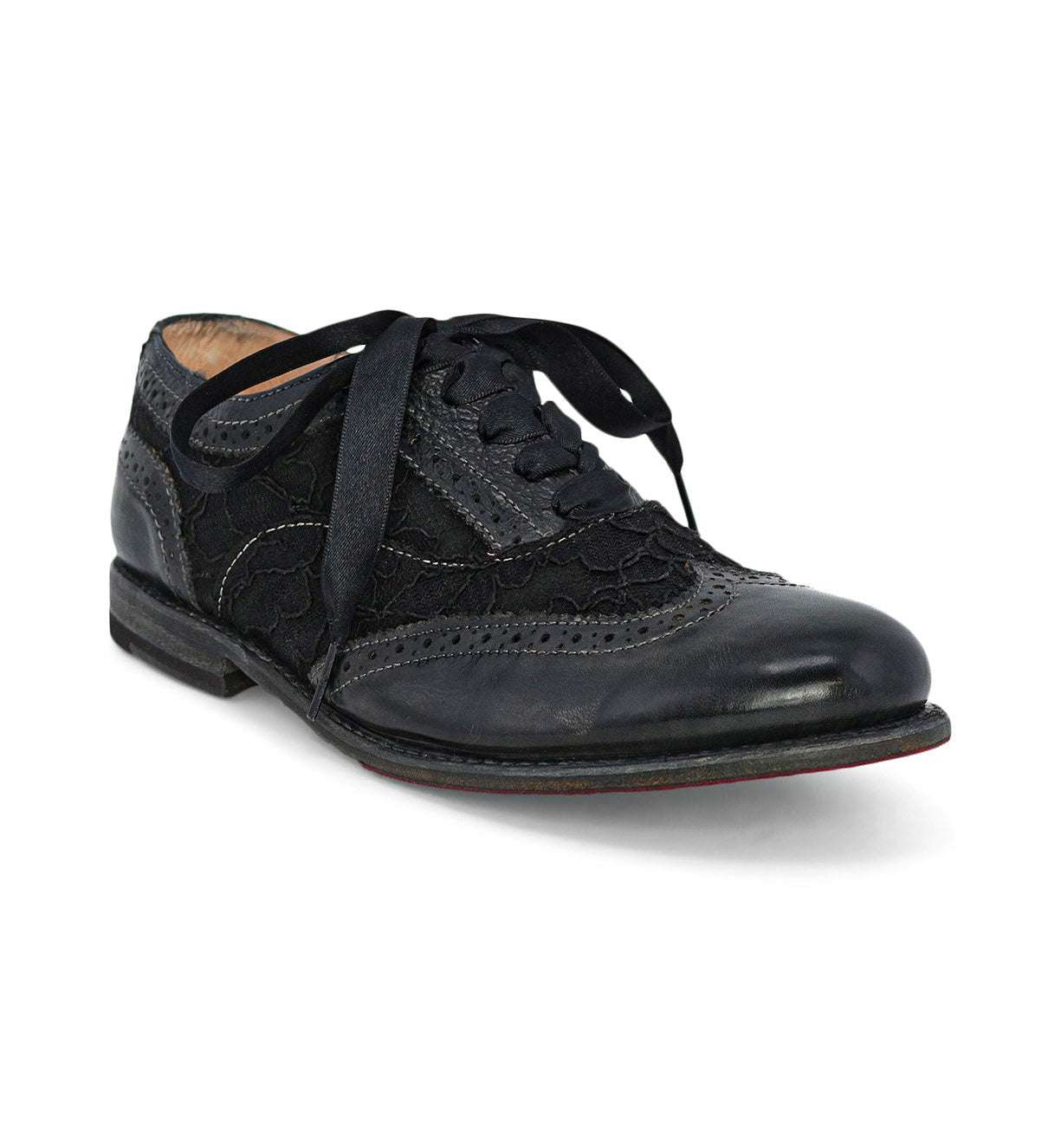 A men's black rustic lace-up Maude oxford shoe from Oak Tree Farms.